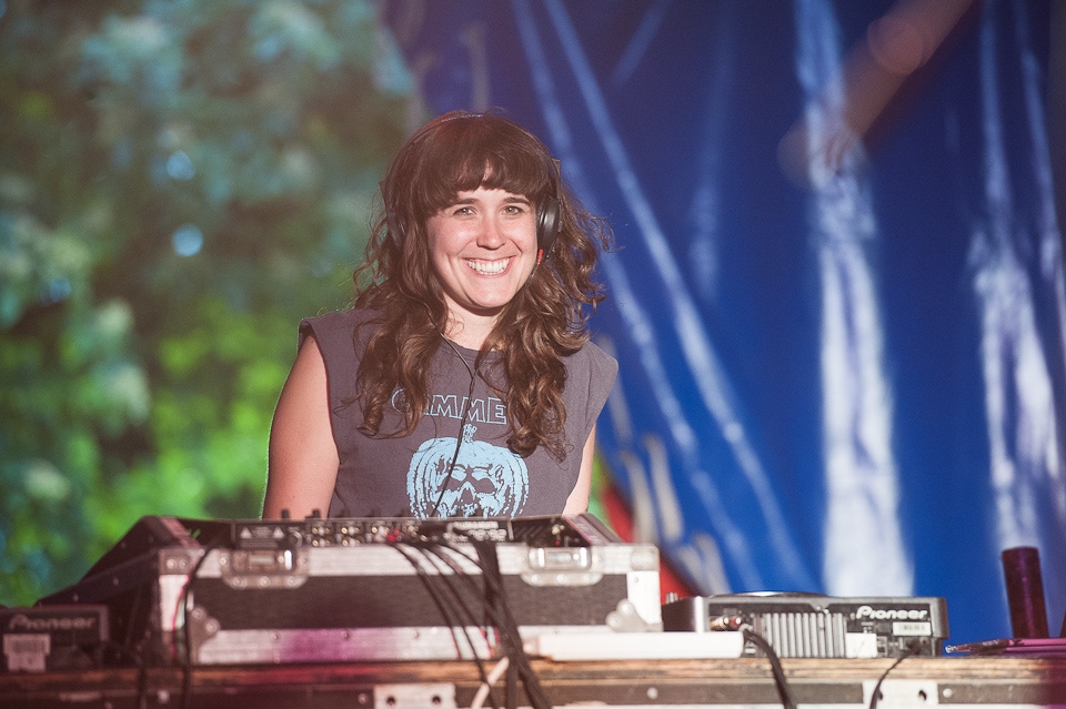 Jen Long DJing - Shacklewell Arms Tent