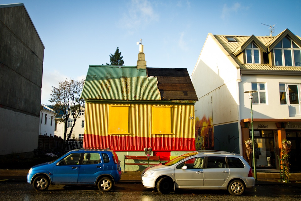 Colourful houses scatter the Reykjavik landscape