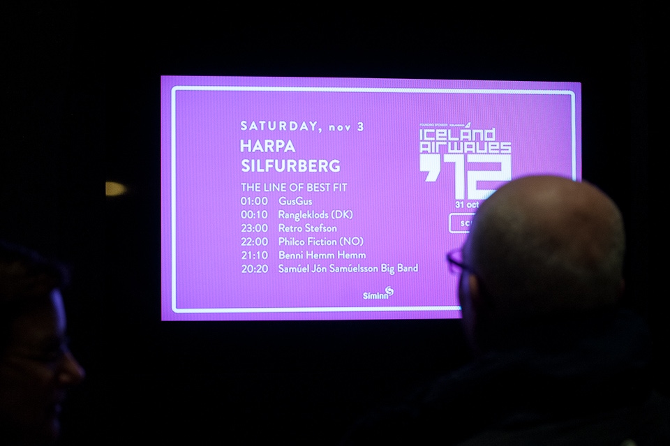 Schedule outside the Best Fit stage at Harpa