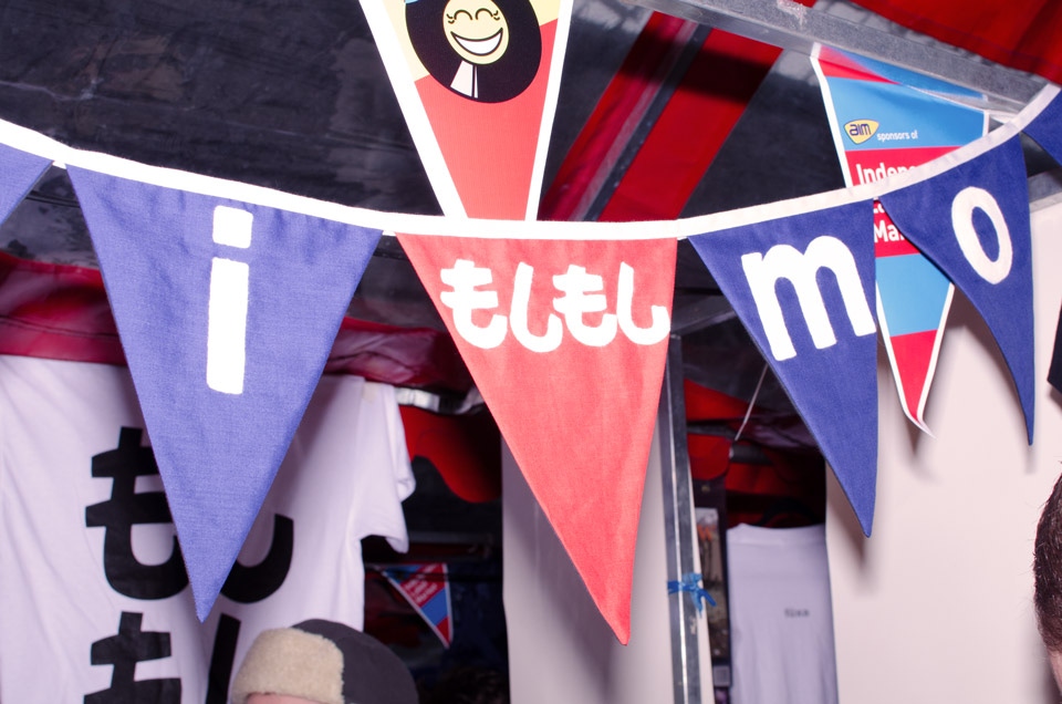 Moshi Moshi and Indie Market bunting engaged in turf war.