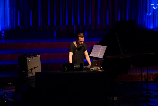 Valgeir Sigurðsson performs Architecture of Loss during \'A Scream and an Outrage\' at the Barbican in London, UK - 12/05/2013