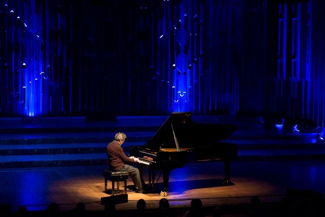 Philip Glass plays his Etudes for Solo Piano during \'A Scream and an Outrage\' at the Barbican in London, UK - 12/05/2013